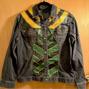 Custom Black Denim Loki Variant Cosplay/Halloween Costume Jacket / Size S/M